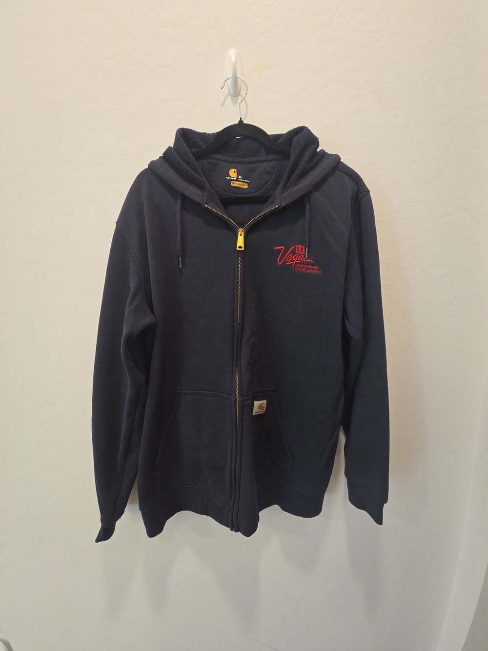 Carhartt Full Zip Hoodie Size XL Navy Blue Las Vegas Convention